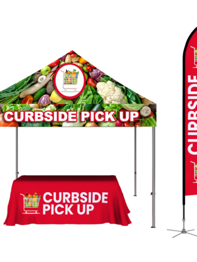 Discover the power of Kit 3 - a curated collection of our best-selling displays. Perfect for trade shows, showrooms, or on-the-go events, this kit includes the ONE CHOICE 10ft. Aluminum Casita Canopy Tent, a Feather Flag with a large 14' X Base, and a Full-Color 6ft. 4-Sided Table Throw. Elevate your brand's presence with this comprehensive kit designed for unparalleled impact.